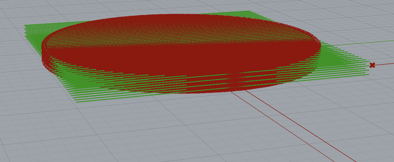 Rectangular infill lines at 4 layers of the cylinder